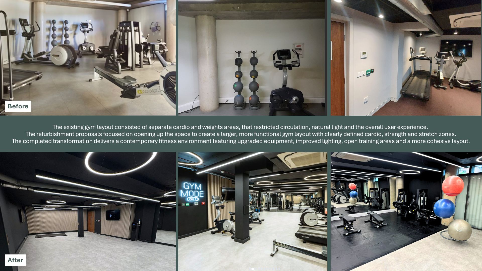 Before gym at The Printworks Exeter student accommodation prior to refurbishment by Inspired Projects Before gym at The Printworks Exeter student accommodation prior to refurbishment by Inspired Projects